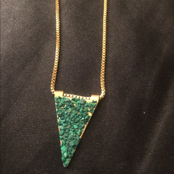 Triangle Brass Necklace & Ring - Picture 4 of 8